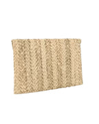 Faye Feather & Cowrie Shell Clutch White Seagrass Handcrafted Bag