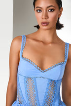 Gardenia Short Dress Balconette Lace Guipure Skater Silhouette Summer