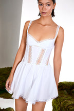 Gardenia Short Dress Balconette Lace Guipure Skater Silhouette Summer