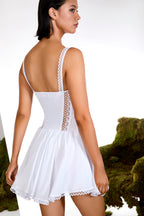 Gardenia Short Dress Balconette Lace Guipure Skater Silhouette Summer