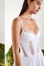 Gardenia Short Dress Balconette Lace Guipure Skater Silhouette Summer