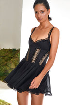 Gardenia Short Dress Balconette Lace Guipure Skater Silhouette Summer