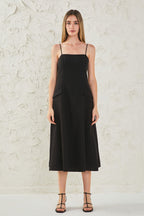 ENDLESS ROSE Linen Maxi Dress Sleeveless Adjustable Strap Linen Blend