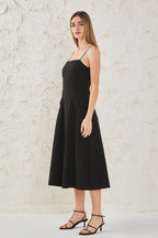 ENDLESS ROSE Linen Maxi Dress Sleeveless Adjustable Strap Linen Blend