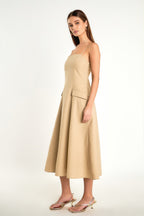 ENDLESS ROSE Linen Maxi Dress Sleeveless Adjustable Strap Linen Blend