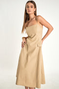 Linen Maxi Dress with Adjustable Straps by Endless Rose