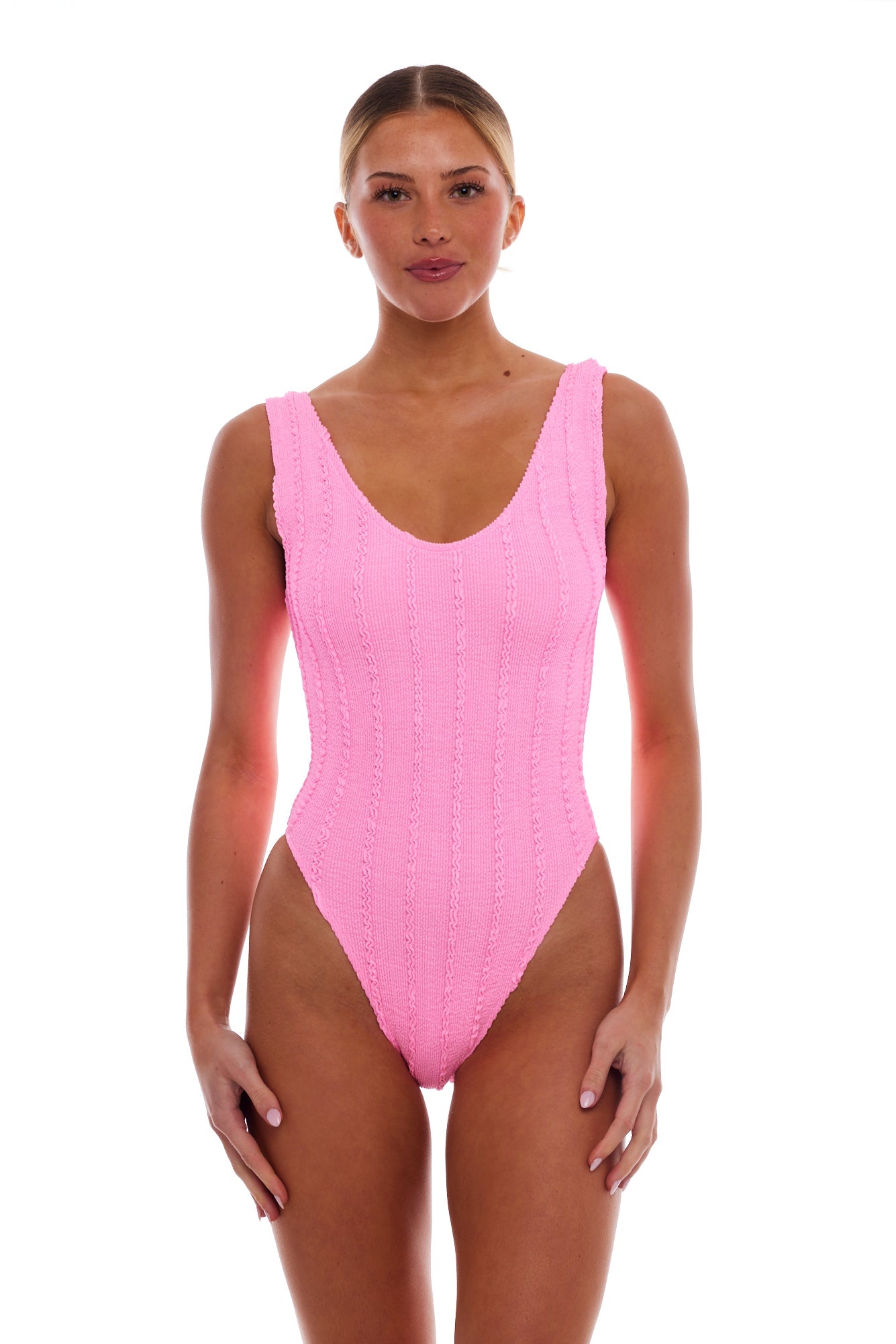 Love & Bikinis Stripes Marbella Classic Scoop Neck One-Piece Swimsuit