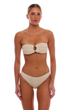 Naples Tortoise Ring Bandeau Bikini Top One Size Adjustable Tie