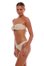 Naples Tortoise Ring Bandeau Bikini Top One Size Adjustable Tie