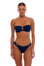 Naples Tortoise Ring Bandeau Bikini Top One Size Adjustable Tie
