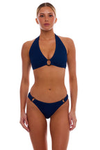 Milan Tortoise Ring Halter One Size Bikini TOP ONLY