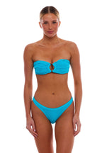 Naples Tortoise Ring Bandeau Bikini Top One Size Adjustable Tie