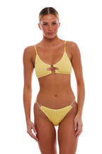 Dubai Gold Ring Bralette Bikini Set One Size Stretchy Fit