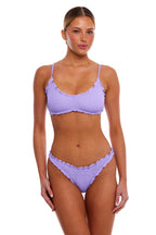 Cyprus Scalloped Bralette Bikini Top with Cheeky Bottom Set