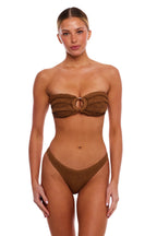 Naples Tortoise Ring Bandeau Bikini Top One Size Adjustable Tie