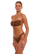 Naples Tortoise Ring Bandeau Bikini Top One Size Adjustable Tie