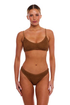 Bondi Gold Chain Bralette Bikini Top One-Size Luxe Straps