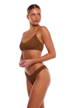 Bondi Gold Chain Bralette Bikini Top One-Size Luxe Straps