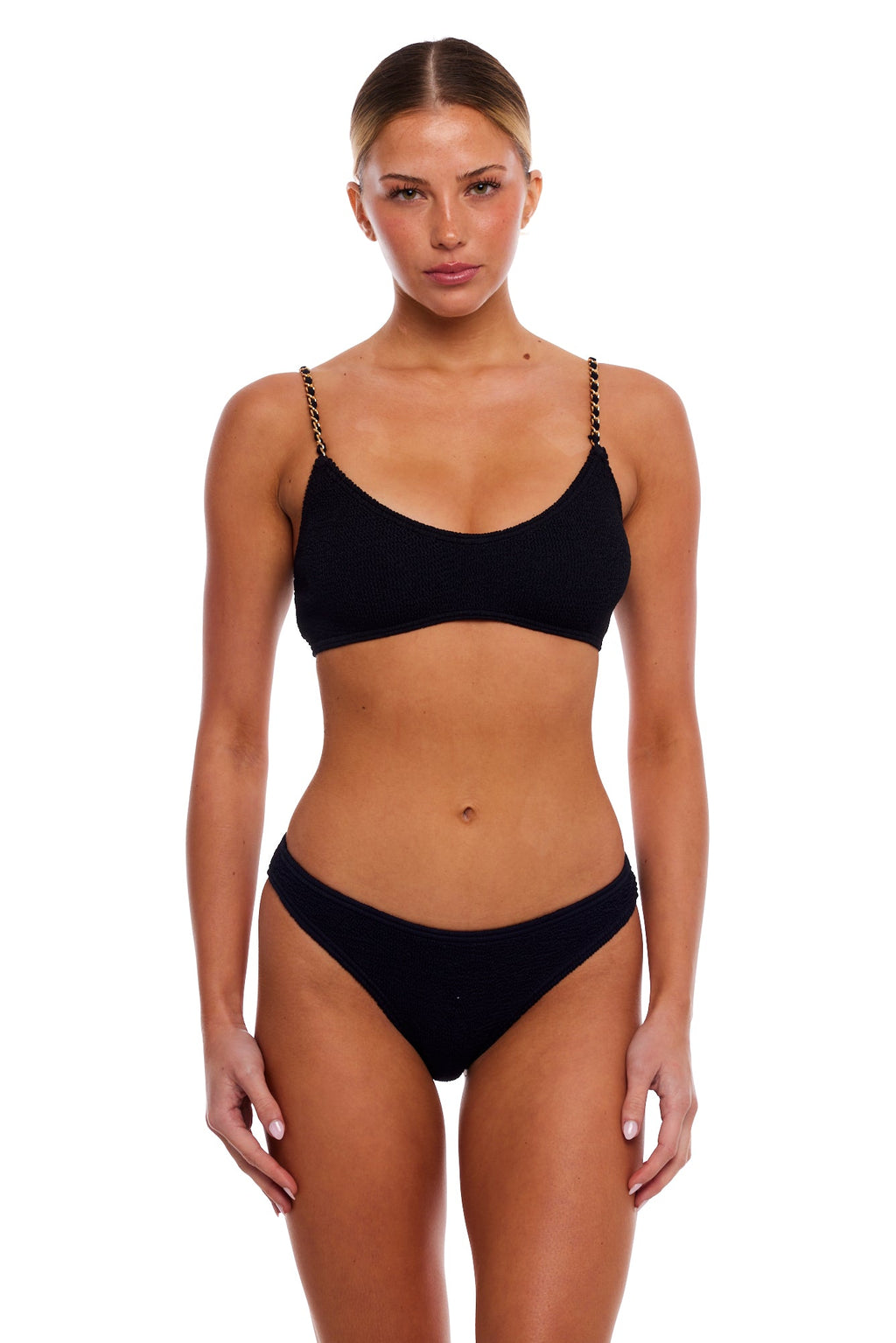 Bondi Gold Chain Bralette Bikini Top One-Size Luxe Straps