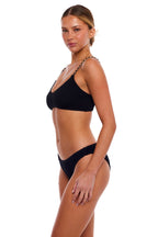 Bondi Gold Chain Bralette Bikini Top One-Size Luxe Straps