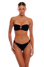 Naples Tortoise Ring Bandeau Bikini Top One Size Adjustable Tie