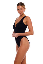 Azores U-Cut One Piece Swimsuit, Low Back, Stretch Fabric