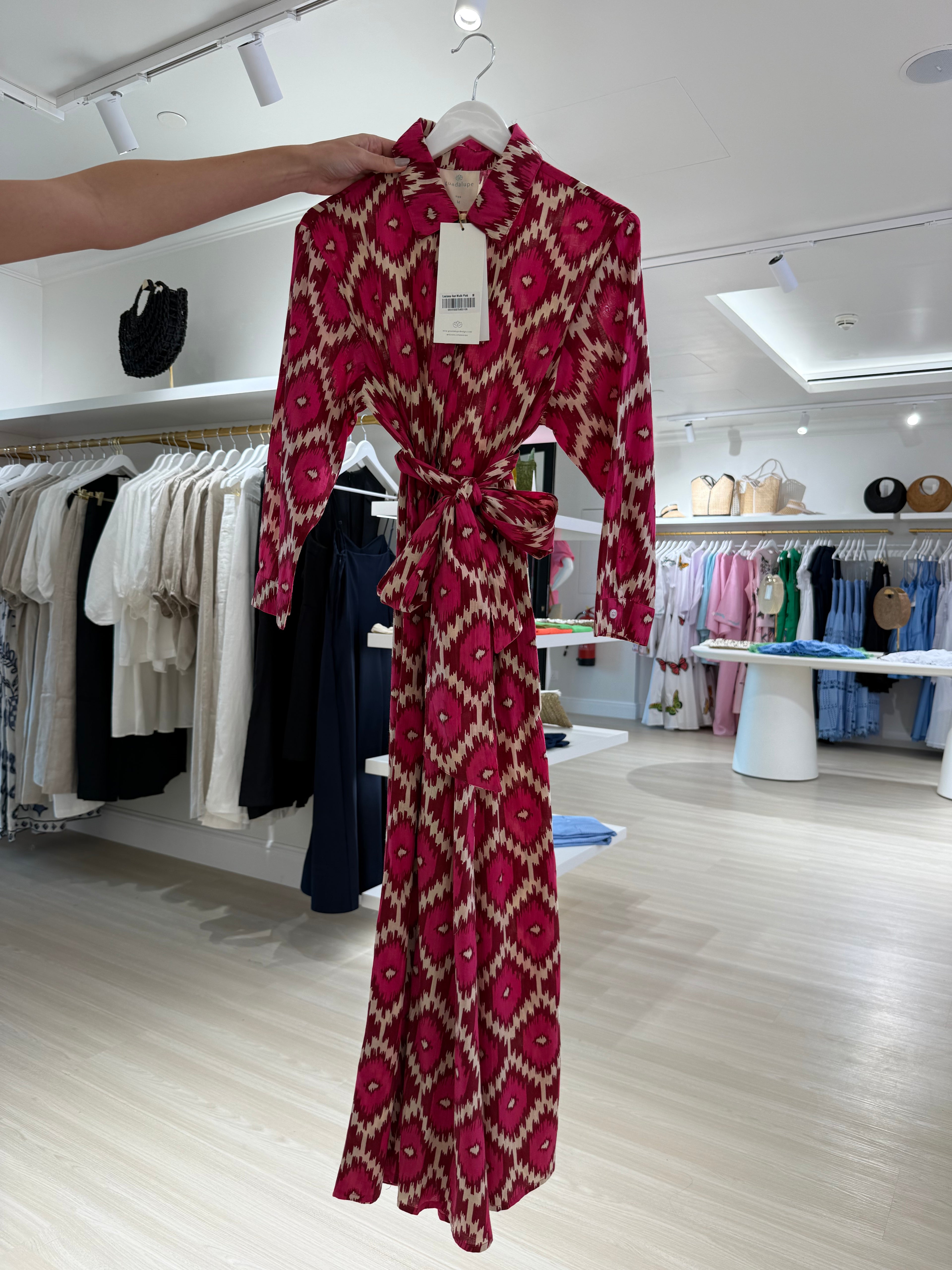 LUCIANA IKAT Dress Handloom Cotton Arrow Ikat Midi Style