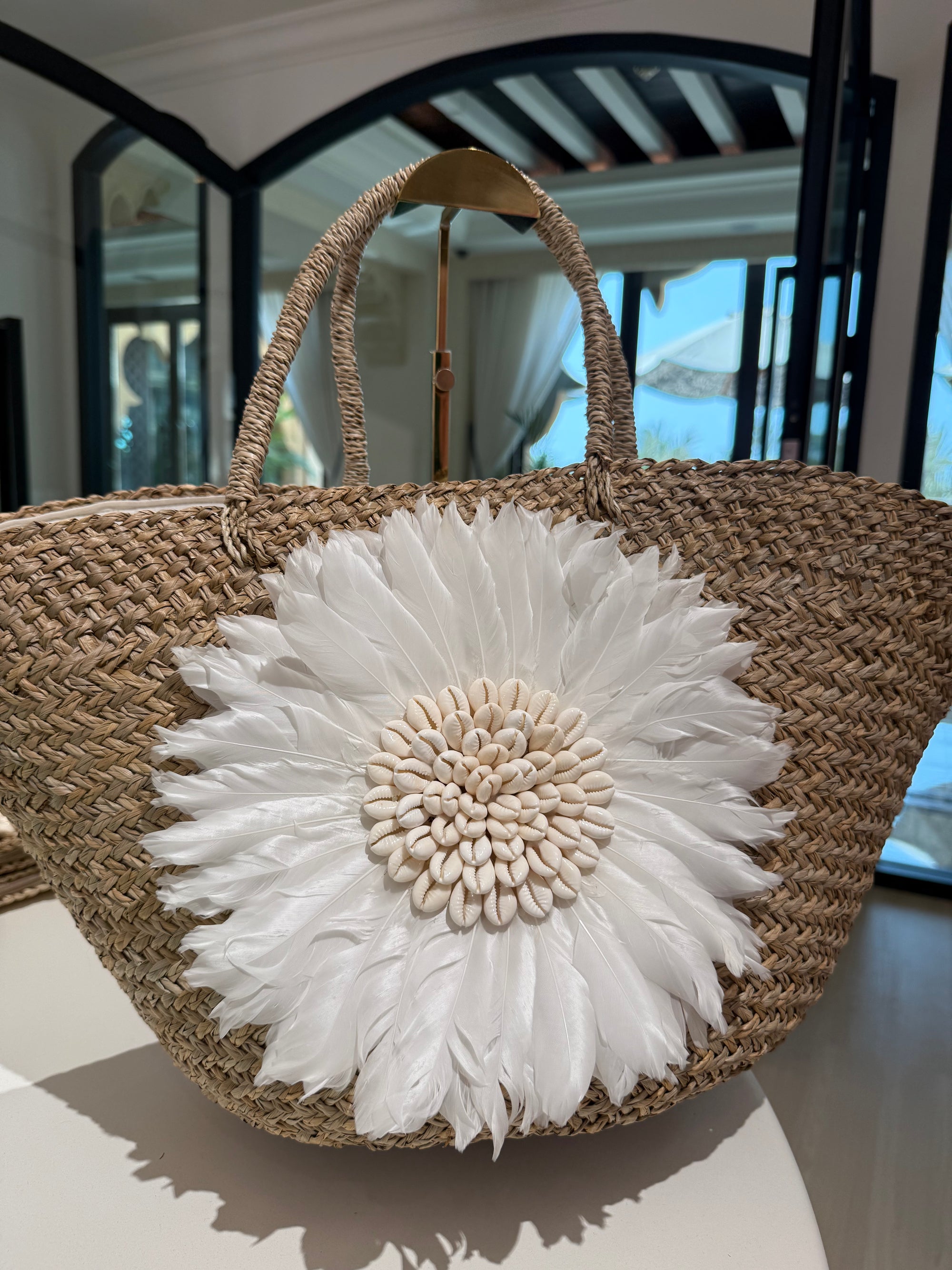 Bloom Feather & Shell Tote by OhSun