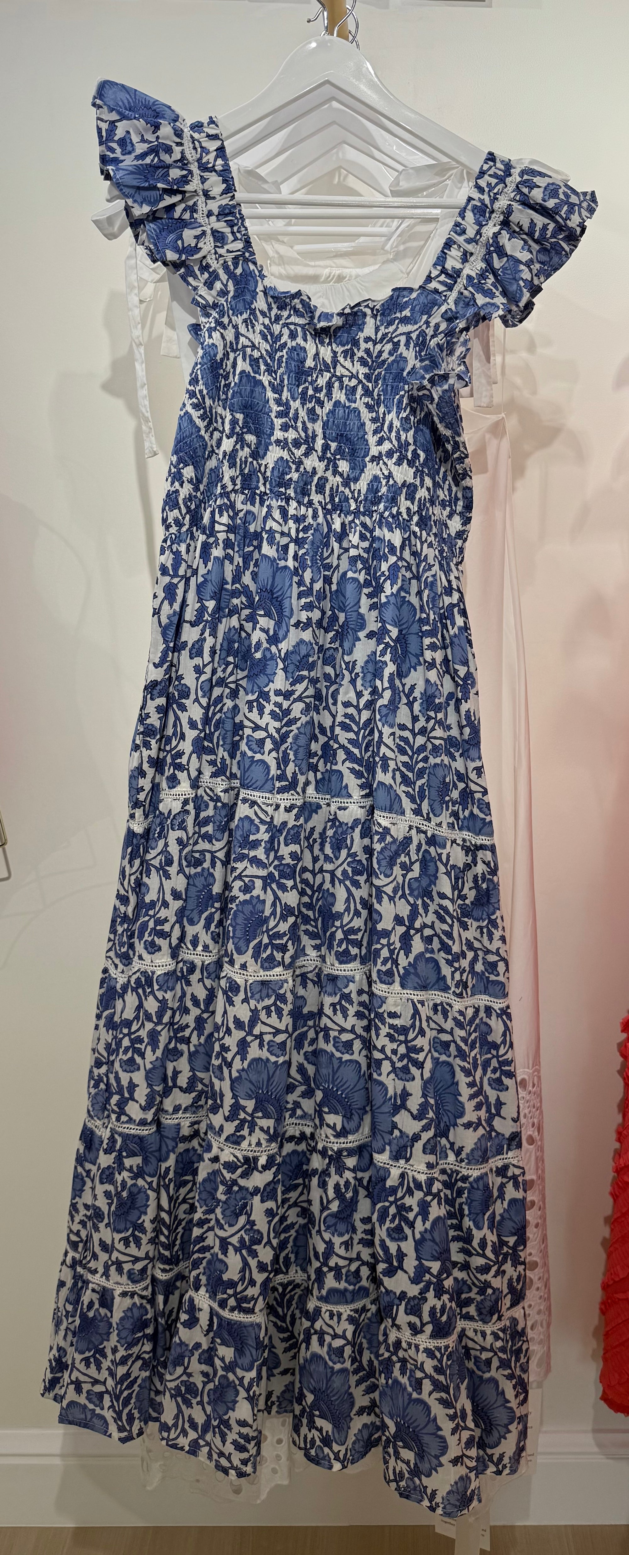 Sophie Handloom Cotton Maxi Dress – Blue by Guadalupe Design
