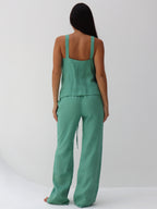 Butterfly Linen Top & Pants Set – Yellow by Cecile Hob