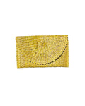 Kenzie Straw Clutch Lemon Handwoven Pandan Leaf Satin Lined