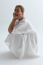 Alcala Linen Dress - White Oversized Organic Linen Mini Dress