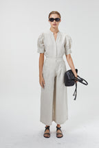 Culotte Linen Pants Natural High-Waisted 100% Organic Linen Wide-Leg