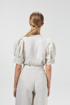 Culotte Linen Pants Natural High-Waisted 100% Organic Linen Wide-Leg