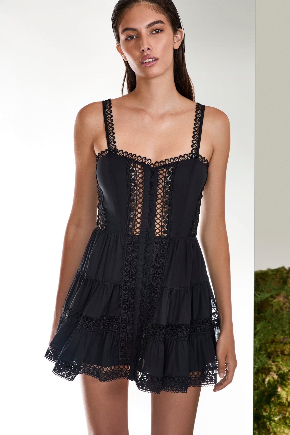 Lenora Cotton Voile Skater Mini Dress by Charo Ruiz