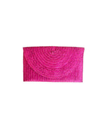 KENZIE Straw Clutch Lemon Handwoven Pandan Leaf Satin Lined