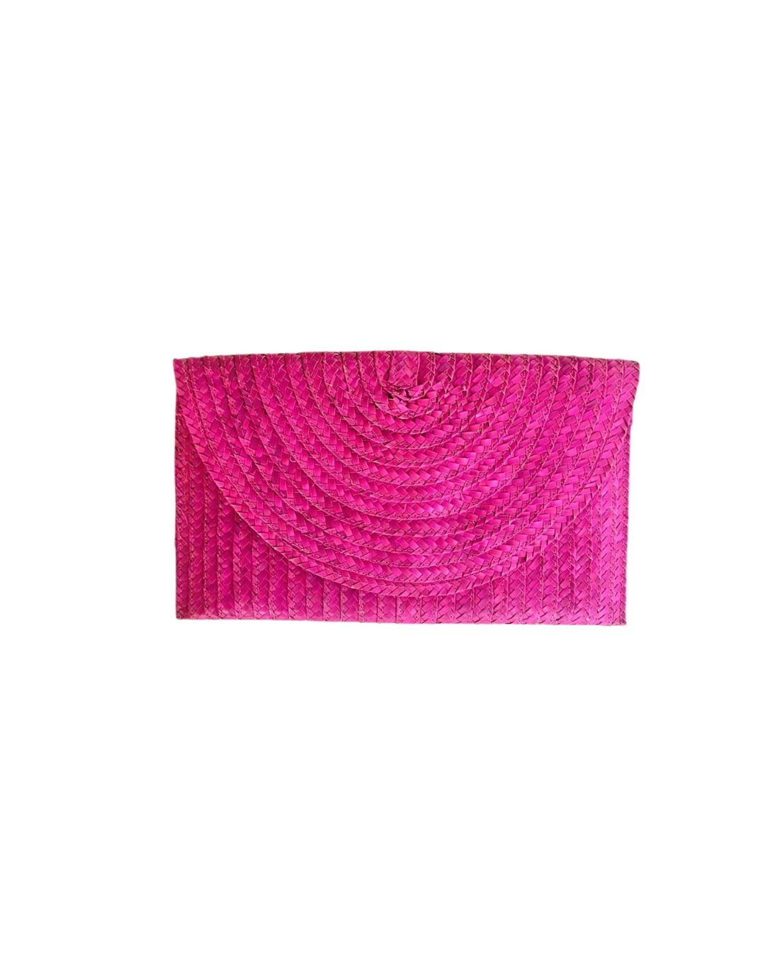 KENZIE Straw Clutch Lemon Handwoven Pandan Leaf Satin Lined