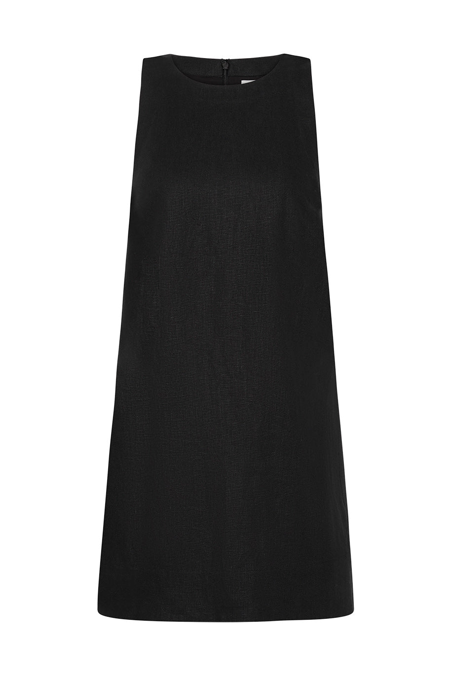 POPPY Mini Dress - Black, High Neck A-Line Lined Relaxed Fit