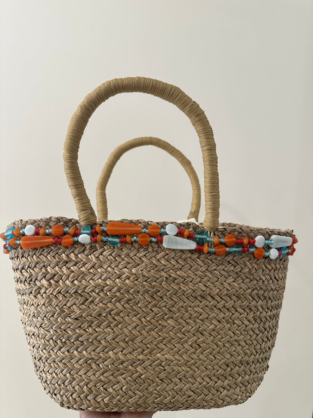 OH SUN- Romy glass bead tote,S
