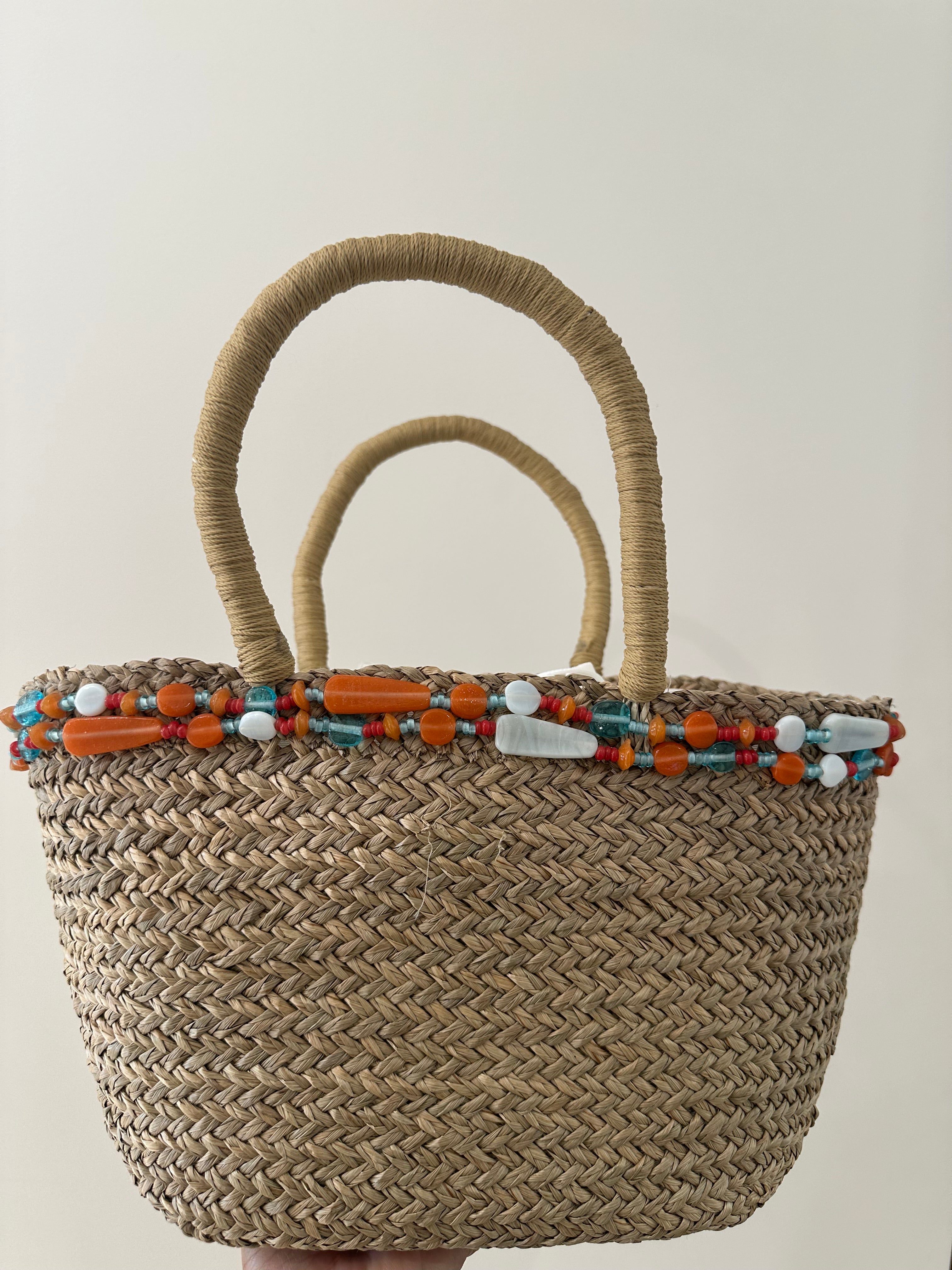 OH SUN- Romy glass bead tote,S