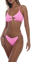Dubai Gold Ring Bralette Bikini Set One Size Stretchy Fit