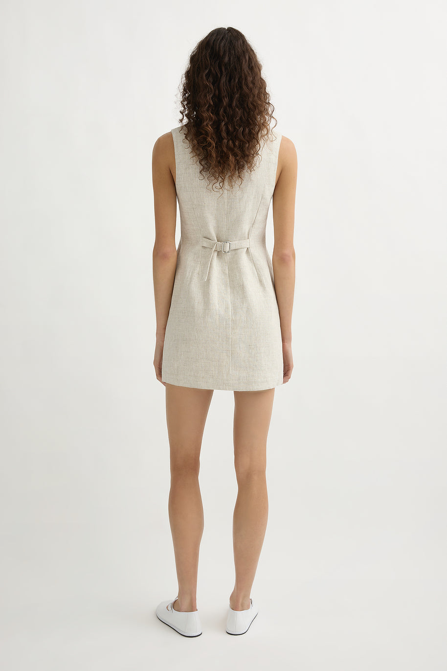 EMMA BUTTON DOWN DRESS - NATURAL