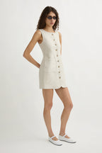 EMMA BUTTON DOWN DRESS - NATURAL
