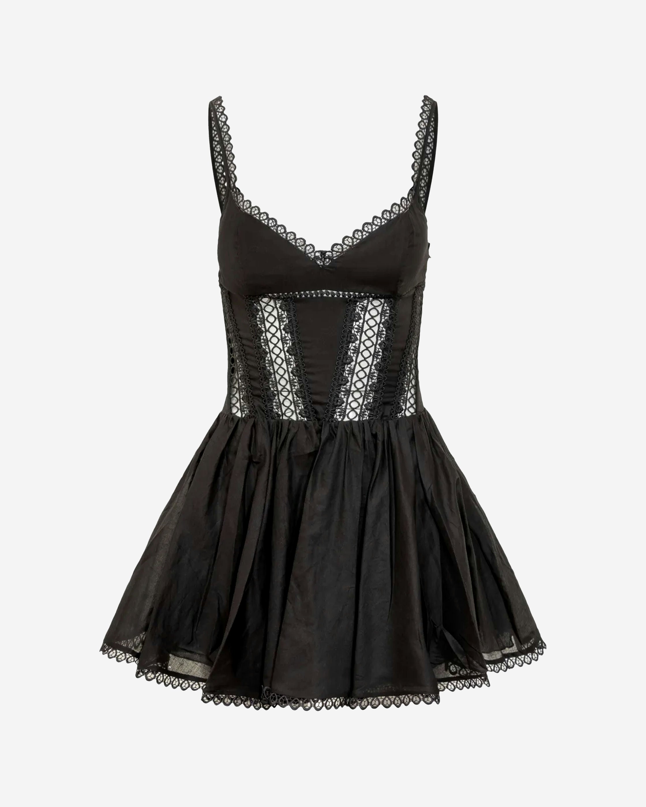 Gardenia Short Dress Balconette Lace Guipure Skater Silhouette Summer