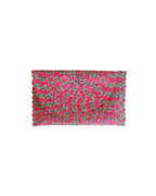 KENZIE Straw Clutch Lemon Handwoven Pandan Leaf Satin Lined