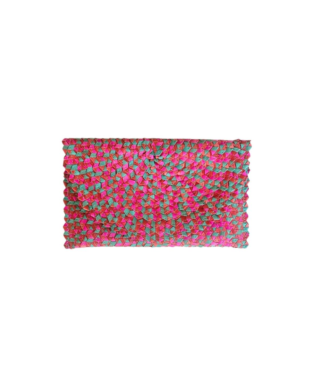 KENZIE Straw Clutch Lemon Handwoven Pandan Leaf Satin Lined
