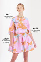 Alcala Linen Dress - Aquarela Oversized Relaxed Short Puff Raglan