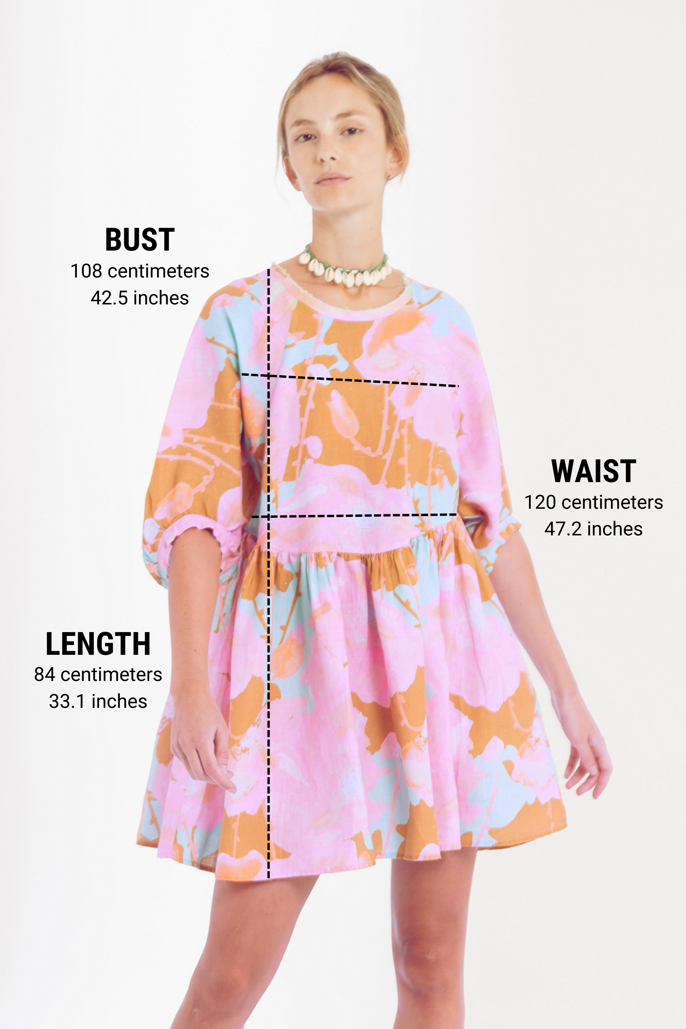 Alcala Linen Dress - Aquarela Oversized Relaxed Short Puff Raglan