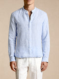 Apprivio- Solaro Linen Shirt Light Blue