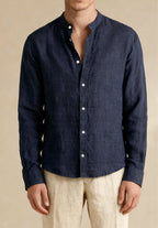 Solaro Linen Shirt – Navy by Apprivió